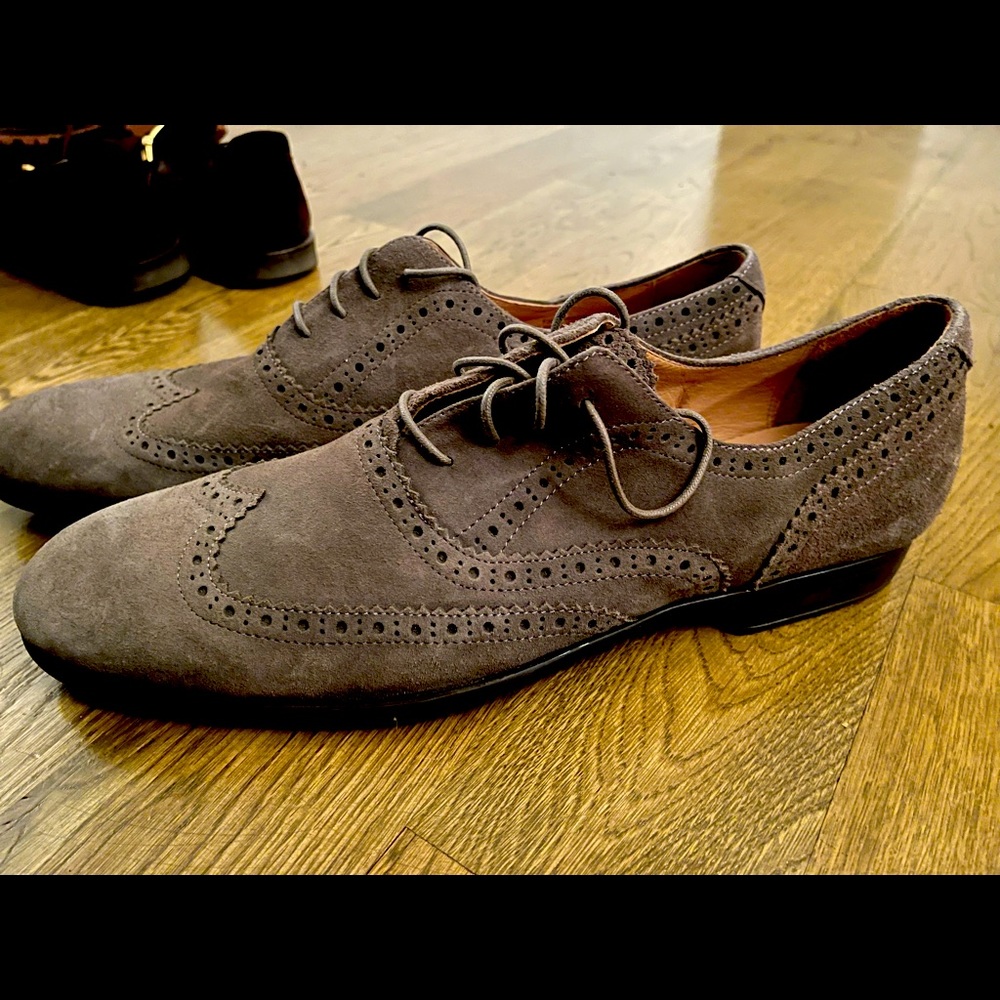 John Varvatos Suede Oxford Dress Shoes
